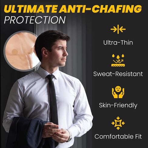 Premium 104 Pcs (52 Pairs) Nipple Covers for Men Anti Chafing Adhesive Nipple Shield Pads Nip Guards Running Gym Swimming Waterproof Daily Wear Chest Tape Hider Fitness Gift for Men. Nude in Saudi Arabia