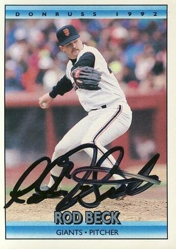 1992 Donruss وقع Rod Beck JSA Giants - MLB Motagopered Cards in Saudi Arabia