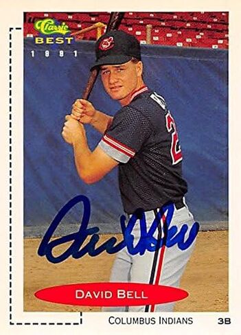 David Bell autographed Baseball Card (Cleveland Columbus Indians, SC) 1991 Classic Best Minor League Rookie #104 - Baseball Slabbed Autographed Cards in Saudi Arabia