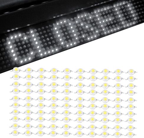 Haofy 100Pcs 3W High Power LED Chip (380~840nm / 6000~6500K / 350mA / 100~110lm) LED Beads LightEmitting Diode Chips SMD for DIY Lighting Fixtures (True White 6000-6500K) in Saudi Arabia