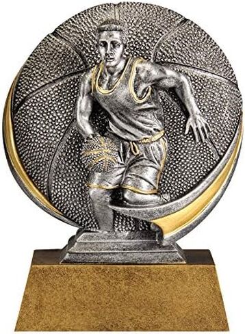 Decade Awards Basketball Motion Xtreme 3D Trophy, Male - 5 Inch Tall | Engraved Hoops Award - Customize Now in Saudi Arabia