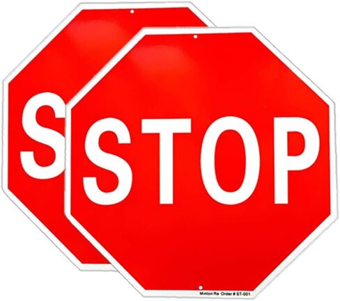 Stop Sign, 24 x 24 Inches Street Road Reflective Warning Signs, Rust Free Aluminum Sign, UV Protected and Weatherproof in Saudi Arabia