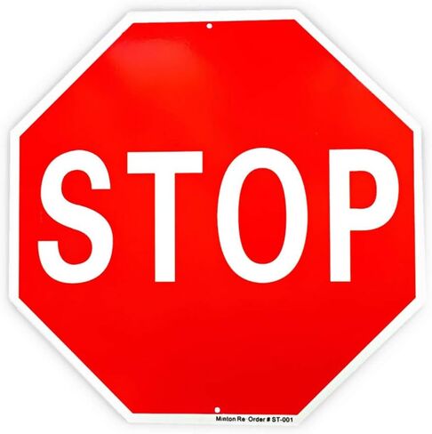 Stop Sign, 24 x 24 Inches Street Road Reflective Warning Signs, Rust Free Aluminum Sign, UV Protected and Weatherproof in Saudi Arabia