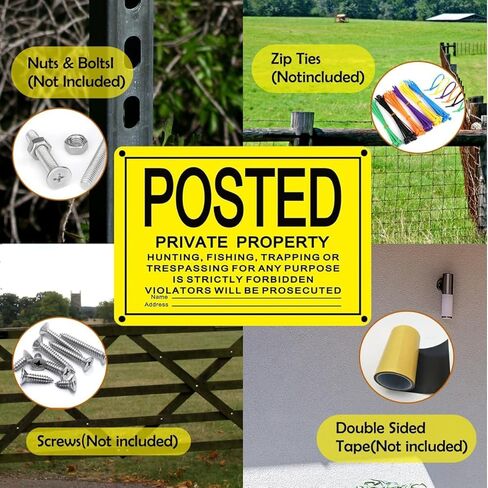 نشرت 20pcs أي علامات التعدي على ممتلكات الغير ، لا يوجد معدن من الألومنيوم عاكس الصيد نشر علامات للاستخدام الداخلي والخارجي للتحذير من الصيد وصيد الأسماك والمحاصرة. (11.8 * 11.8) in Kuwait