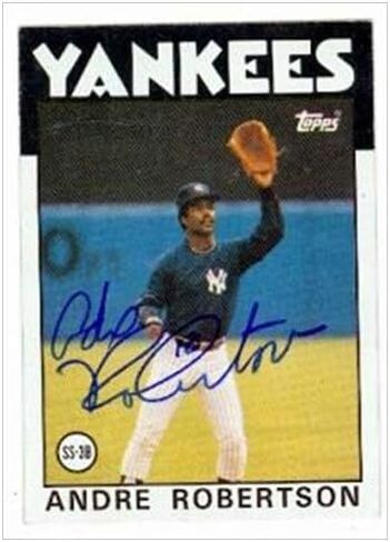 توقيعه مستودع 42474 أندريه روبرتسون بطاقة البيسبول في نيويورك يانكيز 1986 Topps رقم 738 in Saudi Arabia