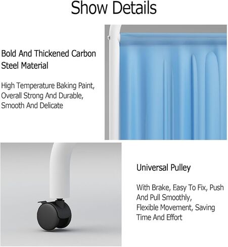 مقسم قابل للطي ومتداول ، شاشة خصوصية طبية محترفة مع عجلات لسبا غرفة الطوارئ ، توفير المساحة (الأزرق الأزرق الأزرق الداكن ، 3 لوحات) in Kuwait