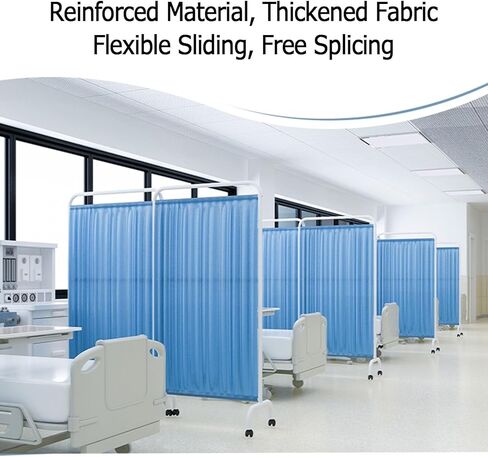مقسم قابل للطي ومتداول ، شاشة خصوصية طبية محترفة مع عجلات لسبا غرفة الطوارئ ، توفير المساحة (الأزرق الأزرق الأزرق الداكن ، 3 لوحات) in Kuwait