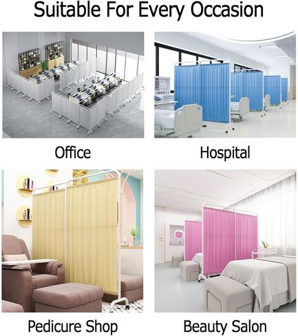 مقسم قابل للطي ومتداول ، شاشة خصوصية طبية محترفة مع عجلات لسبا غرفة الطوارئ ، توفير المساحة (الأزرق الأزرق الأزرق الداكن ، 3 لوحات) in Kuwait