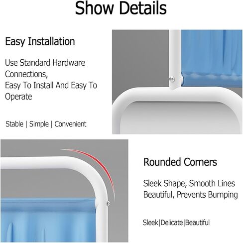 مقسم قابل للطي ومتداول ، شاشة خصوصية طبية محترفة مع عجلات لسبا غرفة الطوارئ ، توفير المساحة (الأزرق الأزرق الأزرق الداكن ، 3 لوحات) in Kuwait