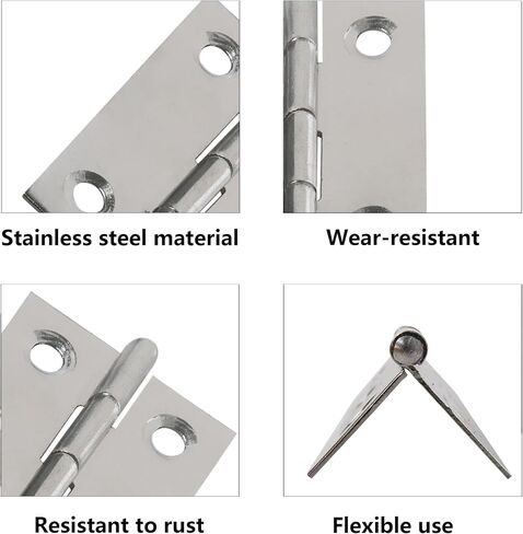 20PCS 1.5 Inch Folding Butt Hinges, Stainless Steel Cabinet Hinges, Small Door Hinges for Wooden Jewelry Box, Crafts, DIY, Drawer, Dressing Cabinet in Kuwait