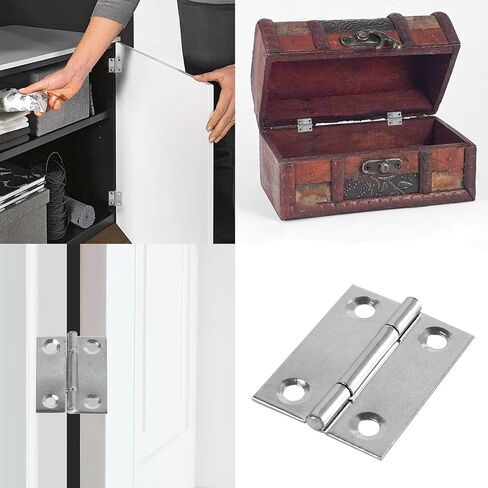 20PCS 1.5 Inch Folding Butt Hinges, Stainless Steel Cabinet Hinges, Small Door Hinges for Wooden Jewelry Box, Crafts, DIY, Drawer, Dressing Cabinet in Kuwait