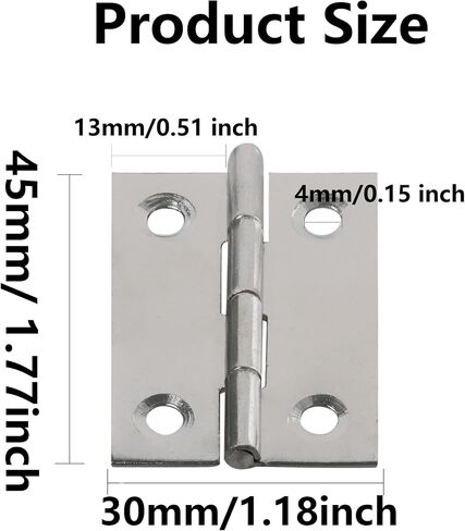 20PCS 1.5 Inch Folding Butt Hinges, Stainless Steel Cabinet Hinges, Small Door Hinges for Wooden Jewelry Box, Crafts, DIY, Drawer, Dressing Cabinet in Kuwait