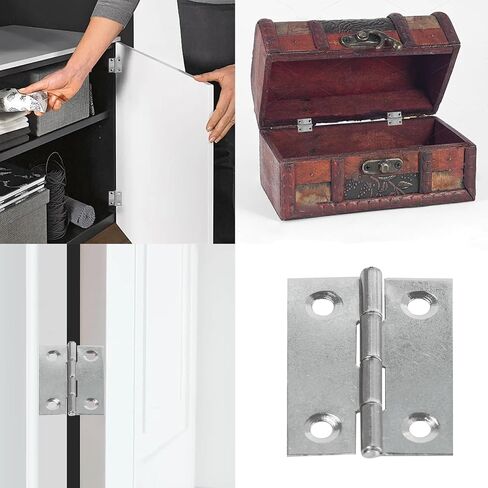 20PCS 1.5 Inch Folding Butt Hinges, Stainless Steel Cabinet Hinges, Small Door Hinges for Wooden Jewelry Box, Crafts, DIY, Drawer, Dressing Cabinet in Kuwait