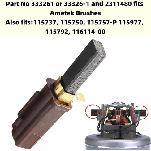 4-PCS 2311480 فرشاة كربون محرك الفراغ لـ Ametek Lamb 2311480 ، 333261 ، 33326-1 in Kuwait