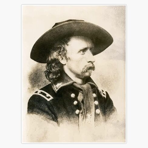 Hof Trading George Armstrong Custer Vinyl Sticker مقاومة للماء ملصق Window Wall Custop Pumper Sticker 5 " in Kuwait