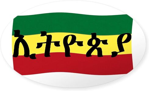 CafePress Ethiopia Flag Lion of Judah Rasta Reggae Sticker Oval Car Bumper Sticker in Saudi Arabia