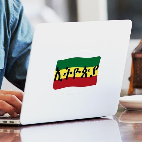 CafePress Ethiopia Flag Lion of Judah Rasta Reggae Sticker Oval Car Bumper Sticker in Saudi Arabia