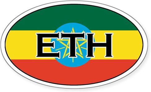 CafePress Ethiopia Flag Lion of Judah Rasta Reggae Sticker Oval Car Bumper Sticker in Saudi Arabia