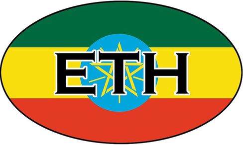 CafePress Ethiopia Flag Lion of Judah Rasta Reggae Sticker Oval Car Bumper Sticker in Saudi Arabia