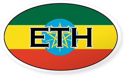 CafePress Ethiopia Flag Lion of Judah Rasta Reggae Sticker Oval Car Bumper Sticker in Saudi Arabia