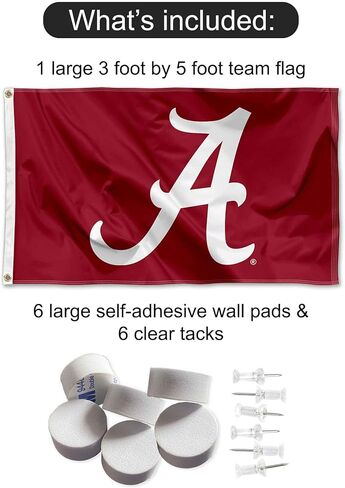 شركة الكلية و Banners Co. Alabama Crimson Tide Tide Script A Banner and Tapestry Wall Tack Pads in Saudi Arabia