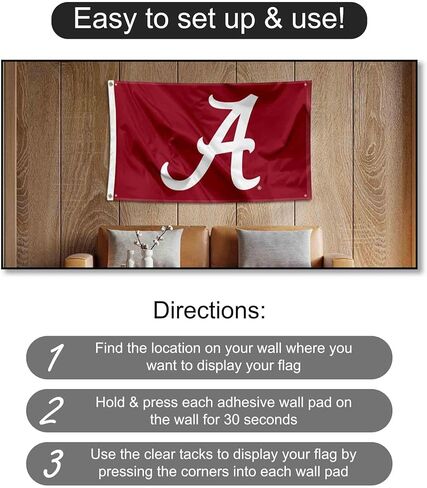 شركة الكلية و Banners Co. Alabama Crimson Tide Tide Script A Banner and Tapestry Wall Tack Pads in Saudi Arabia
