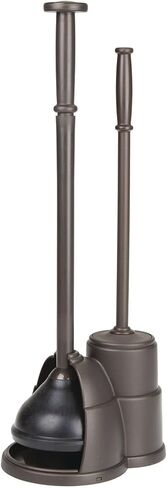 مكبس MDESign وفرشاة مجموعة من أجل المرحاض - فرشاة المرحاض الحديثة والمكبس الحديثة مع CADDY - CLECKENER و COMBO مع حامل للحمام - مجموعة هايد - البرونز in Kuwait
