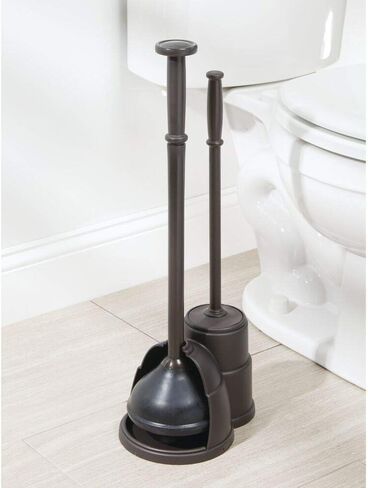 مكبس MDESign وفرشاة مجموعة من أجل المرحاض - فرشاة المرحاض الحديثة والمكبس الحديثة مع CADDY - CLECKENER و COMBO مع حامل للحمام - مجموعة هايد - البرونز in Kuwait