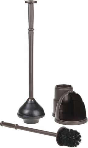 مكبس MDESign وفرشاة مجموعة من أجل المرحاض - فرشاة المرحاض الحديثة والمكبس الحديثة مع CADDY - CLECKENER و COMBO مع حامل للحمام - مجموعة هايد - البرونز in Kuwait