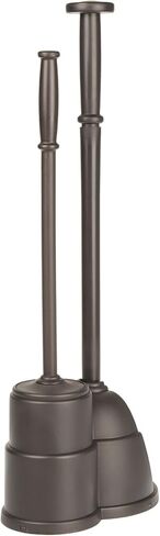 مكبس MDESign وفرشاة مجموعة من أجل المرحاض - فرشاة المرحاض الحديثة والمكبس الحديثة مع CADDY - CLECKENER و COMBO مع حامل للحمام - مجموعة هايد - البرونز in Kuwait