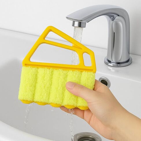 7-slat window duster-مصراع الألياف الدقيقة وأداة نظافة تنفيس مع مقبض مريح ، وأكمام قابلة للاستخدام قابلة للاستخدام ، مزيل الغبار الأخضر والبرتقالي للمنزل أو المكتب in Saudi Arabia