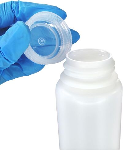 Eisco -125 ملًا من زجاجات الكاشف HDPE عريضة الفم مع أغطية البولي بروبيلين ، غير سريلي ، حزمة من 12 ، حاويات مختبرية مضادة للتسرب ، من -100 إلى 120 درجة مئوية. in Kuwait