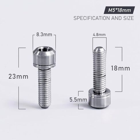 Titanium Bicycle Headset stem Bolt, Suitable for Mountain Bikes, Road Bikes, BMX, E-Bike, 18mm*M5 high Titanium in Saudi Arabia