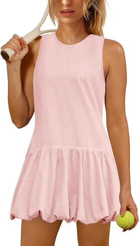 Yanekop Womens Athletic Dress with Shorts Backless Tennis Dresses Golf Outfits Workout Active Dresses with Pockets 2025 in Kuwait