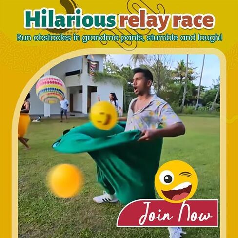 Granny Pants Outdoor Game with 4 Bouncy Balls and 1 Air Pump, Fun Family Reunion & Adult Yard Game for Groups - The Ultimate Backyard Party Tossing & Catching Games in Saudi Arabia