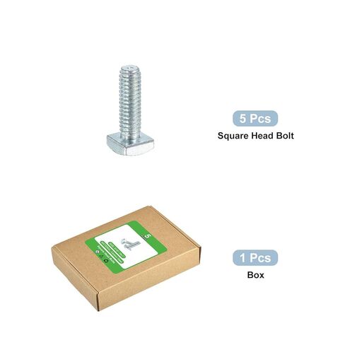 براغي رأس مربعة Uxcell 5pcs ، 5/16-18x1 مسامير آلة مربعة مصنوعة in Saudi Arabia