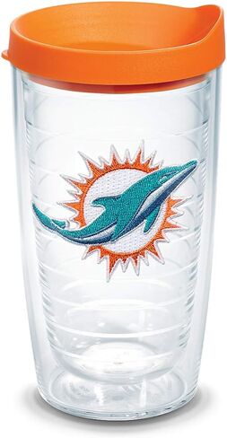 Tervis Made in USA Double Walled NFL Miami Dolphins Insulated Tumbler Cup Keeps Drinks Cold & Hot, 16oz, Primary Logo in Saudi Arabia