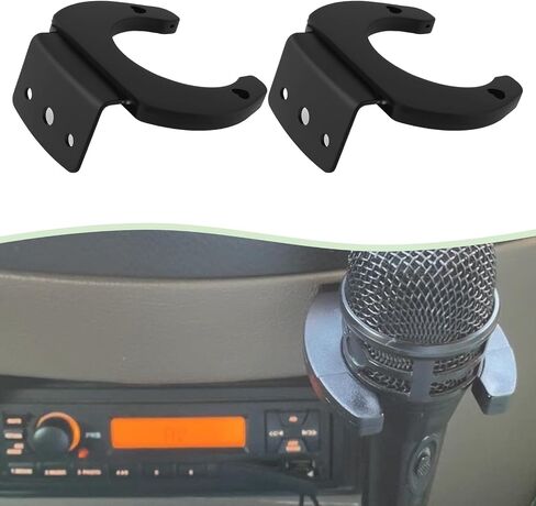 2pcs حاملات الميكروفون 43x31mm microphone جدار الحائط المشبك اللاسلكي حامل الجدار الميكروغرافي مع القطر الأسود المسمار 47.6 ملم in Kuwait