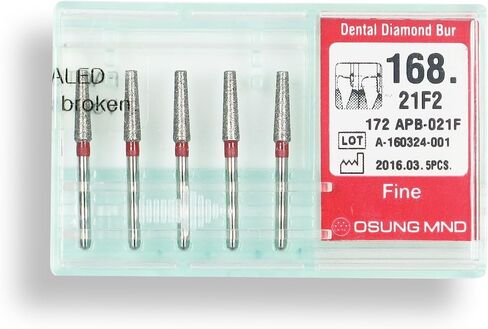 168.21F2, Conical, Truncated, 2.1 mm Dia, Fine Grit Diamond Bur, 5 per Pack in Saudi Arabia