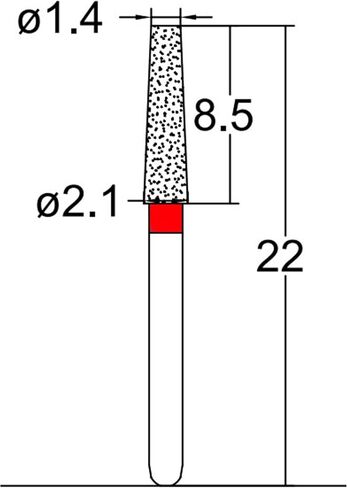 168.21F2, Conical, Truncated, 2.1 mm Dia, Fine Grit Diamond Bur, 5 per Pack in Saudi Arabia