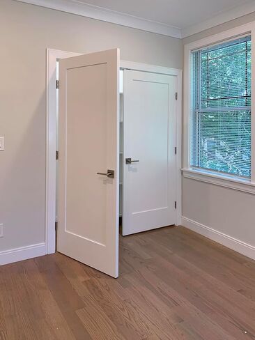 56 in. x 80 in. Solid Core Primed Double Prehung French Door with Catch Ball Oil Rubbed Bronze Hinges in Saudi Arabia