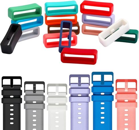 15-Pack Silicone Fastener Rings Holder, Secure Loop Clip for Watch Strap Compatible with Magic Band+ MagicBand 2.0 and All Magic Bands, Multi-Color Anti-Slip Security Accessories for Magic Band Protectors in Saudi Arabia