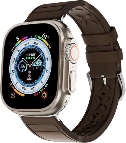 الفرقة الرياضية لـ Apple Watch 49mm Ultra 2 Series 9 8 SE 2 45mm 44mm 42mm 41mm 40mm 38mm FKM Fluororubber Sturdy for Iwatch 7 6 5 4 3 2 1 Women Men in Kuwait
