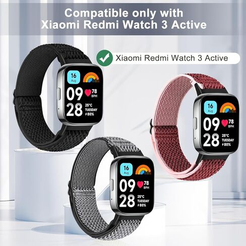 نطاقات Tiptops متوافقة مع Xiaomi Redmi Watch 3 نشط/مشاهدة 3 لايت بديل النايلون معصم حزام مرنة in Kuwait
