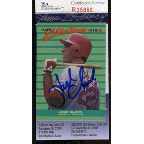Jack Clark JSA Coa تم توقيعه 1988 Cardinals Fleer Authentic Hand Cardinals - Baseball Slabbed Cards in Saudi Arabia