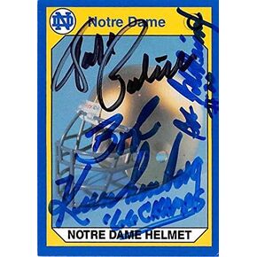 Bob Kuechenberg Bob Gladieux Walt Patulski autographed football card (Notre Dame Fighting Irish) 1990 College #11 - MLB Autographed Baseball Cards in Saudi Arabia