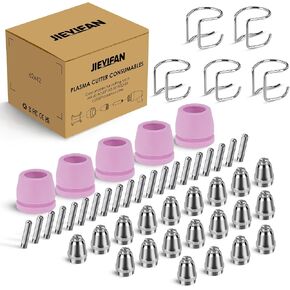 50 Piece AG60P Plasma Cutter Consumables Kit Includes Cutting Torch Tips and Nozzles – Compatible with AG60, WSD60, AG60P, CUT55P Plasma Cutters in Saudi Arabia