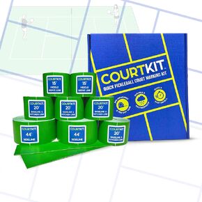 Quick Pickleball Court Marking Kit with Pre-Measured, Pre-Cut Tape Lines, 2" Indoor Outdoor Boundary Markers, Temporary or Permanent, Waterproof, Concrete, Cement, Driveway, Asphalt, Schools, Gyms in Saudi Arabia