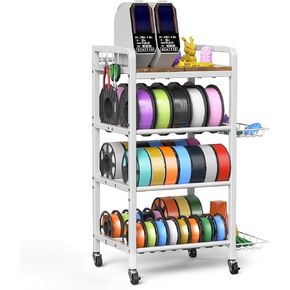 رف تخزين خيوط الطابعة ثلاثية الأبعاد- 4 مستويات خيوط ، حامل التخزين المؤقت ، منظم خيوط الطباعة ثلاثية الأبعاد الثقيلة مع عجلات 360 درجة ، رف منصة خيوط معدنية ل PLA/ABS/TPU/NYLON (أسود) in Saudi Arabia