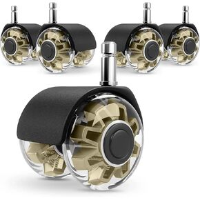 5Pcs 2 Inch Pole M10/M11 Heavy Duty Caster Wheels Quick & Quiet Rolling Chair Casters(Black,M10x22mm) in Saudi Arabia